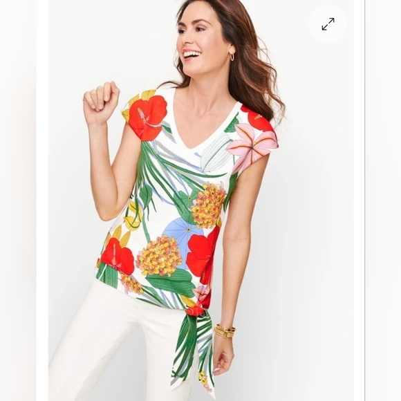 Talbots, Side Tie Sweater - Hibiscus , Size Medium - Picture 1 of 7